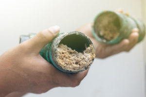 Greasy pipe interior