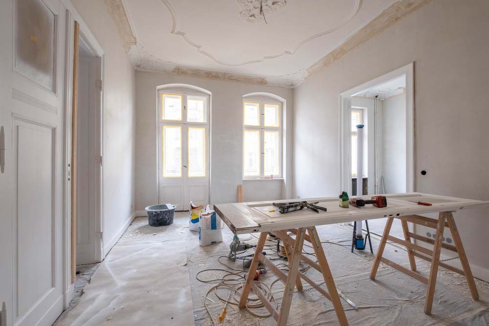 a house undergoing renovation a house undergoing renovation